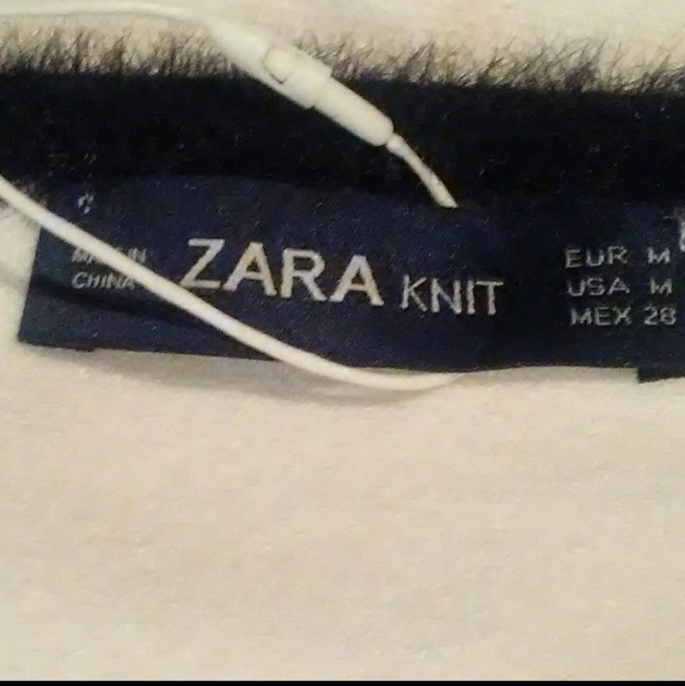 Zara Knit High Waist Fluted Skirt w/ Faux Fur Trim - Picture 7 of 7